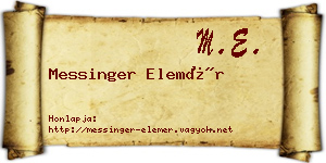 Messinger Elemér névjegykártya